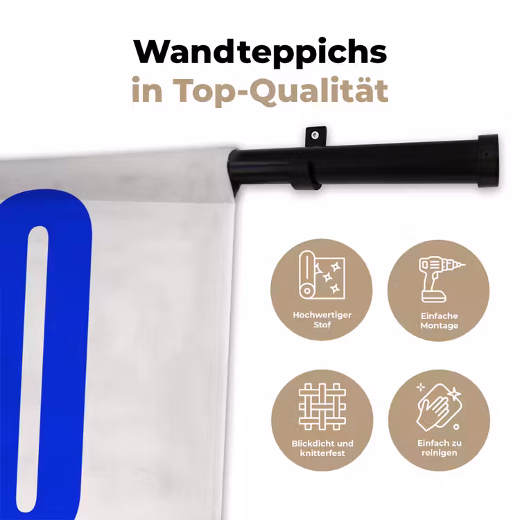 Ciao - Hoofdletters - Blauw - Minimalistisch Wandkleed katoen klein -tsfeer2_DE