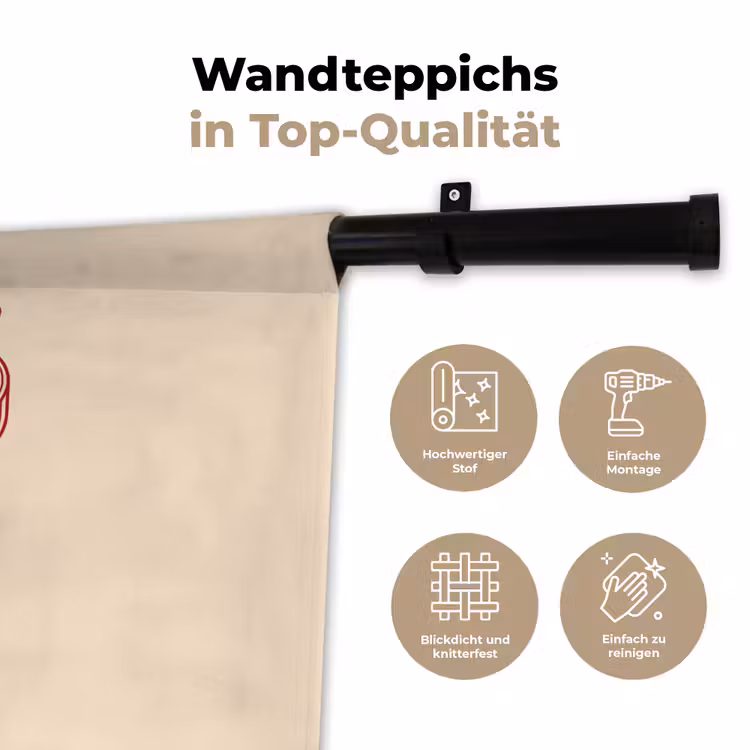 Cocktail - Hartjes - Liefde - Illustratie - Rood Wandkleed katoen klein -tsfeer2_DE