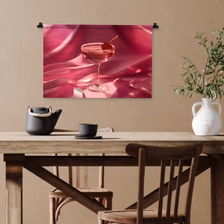 Cocktail - Pink - Luxe Wandkleed katoen klein -sfeer6