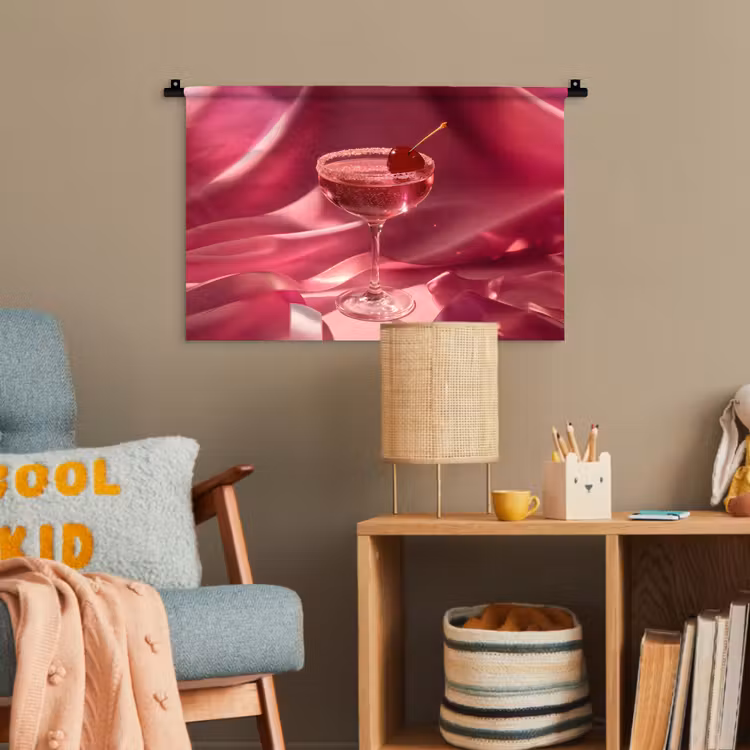 Cocktail - Pink - Luxe Wandkleed katoen klein -wsfeer4_kind