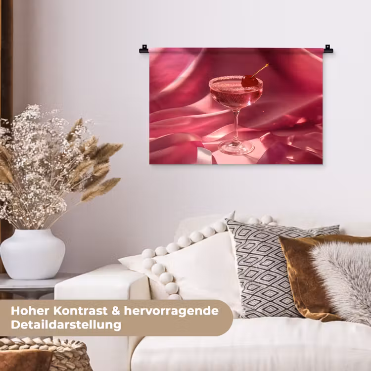 Cocktail - Pink - Luxe Wandkleed katoen klein -tsfeer1_DE