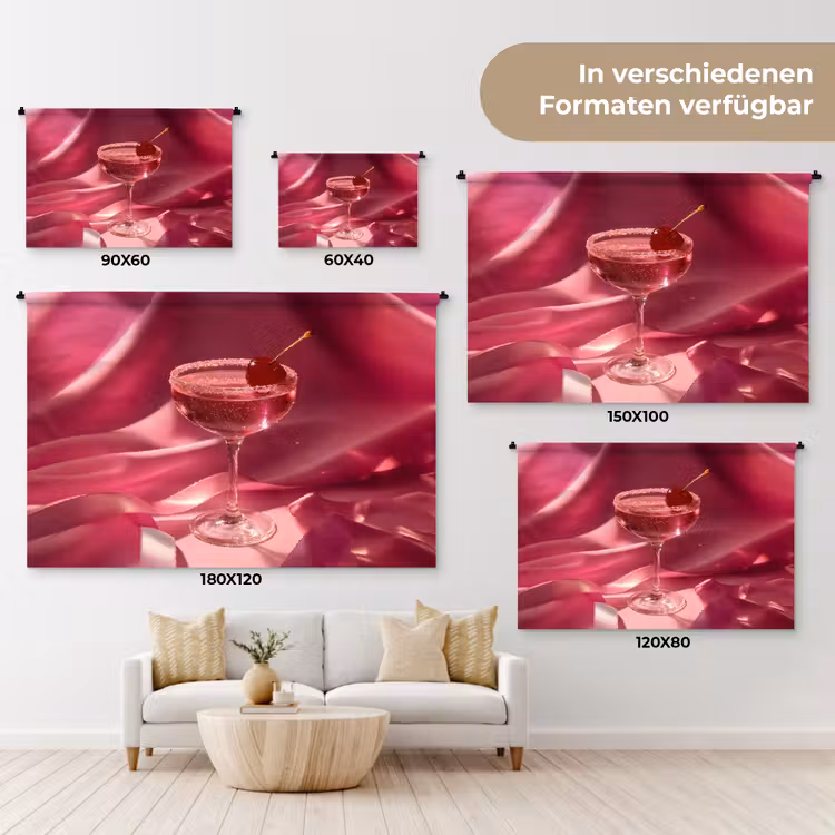 Cocktail - Pink - Luxe Wandkleed katoen klein -tsfeer8_DE
