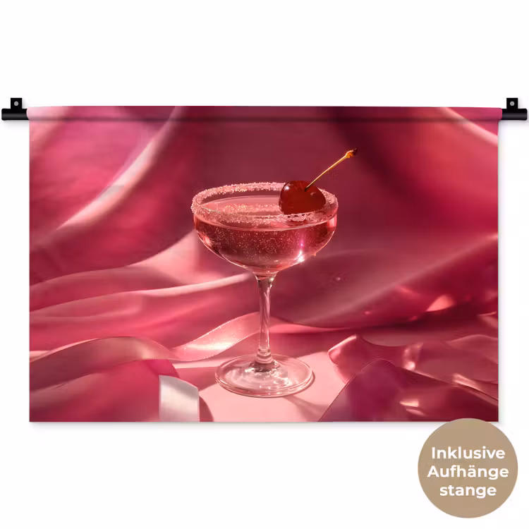 Cocktail - Pink - Luxe Wandkleed katoen klein -t3d_DE