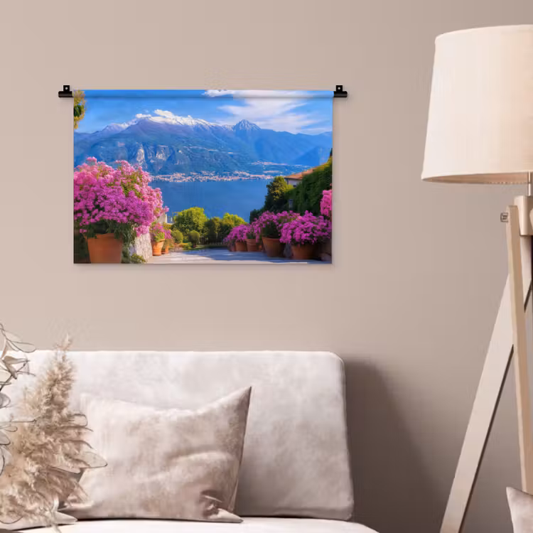 Lake Como - Italië - Landschap Wandkleed katoen klein -sfeer4