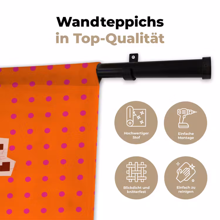 Cool - Stippen - Oranje Wandkleed katoen klein -tsfeer2_DE