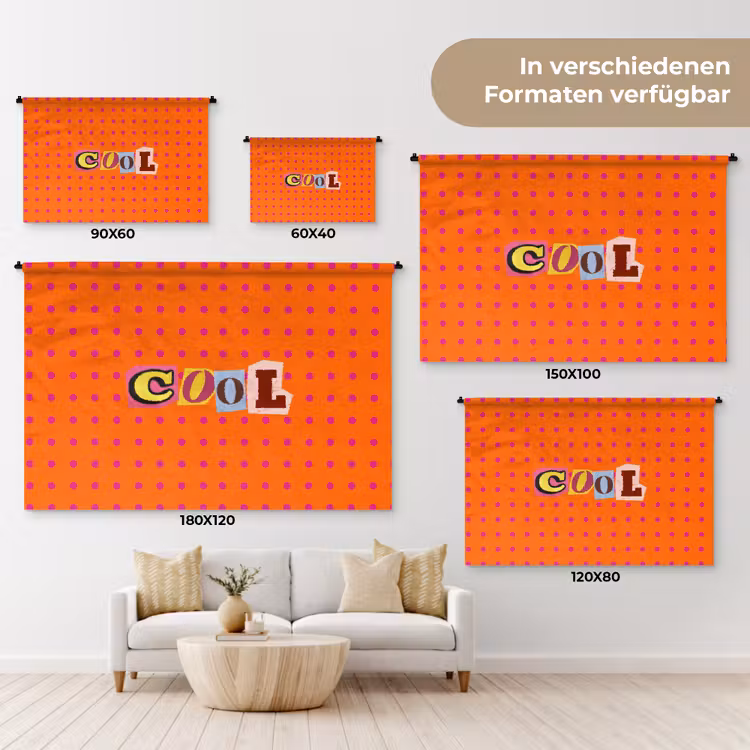 Cool - Stippen - Oranje Wandkleed katoen klein -tsfeer8_DE