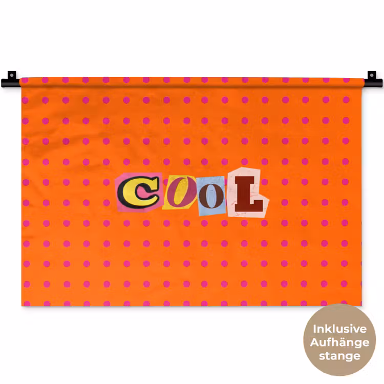 Cool - Stippen - Oranje Wandkleed katoen klein -t3d_DE