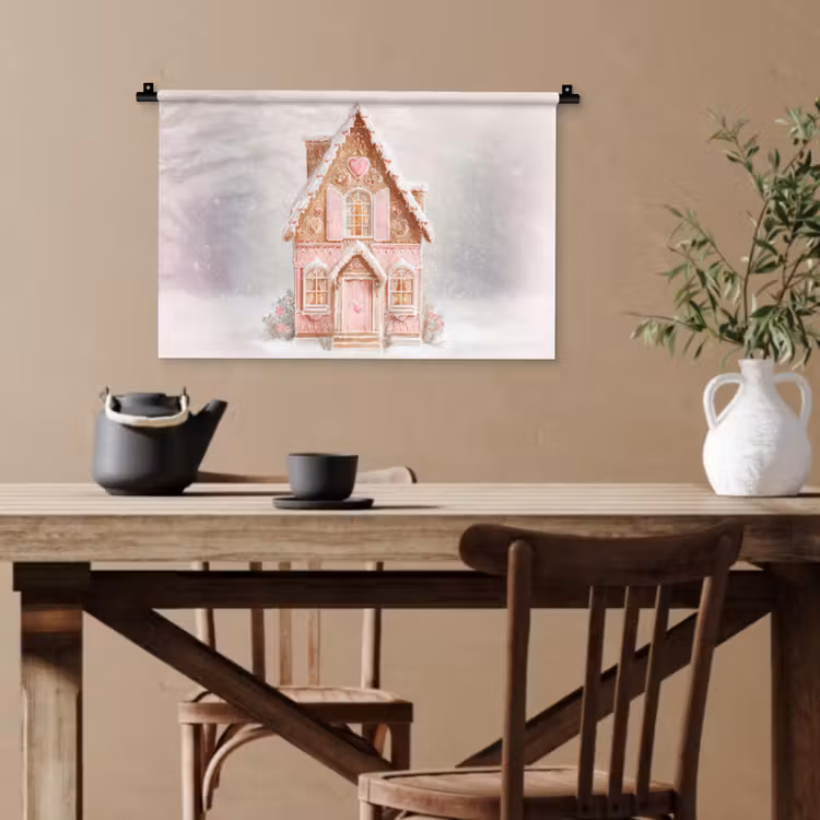 Huisje - Suiker - Pastel Wandkleed katoen klein -sfeer6