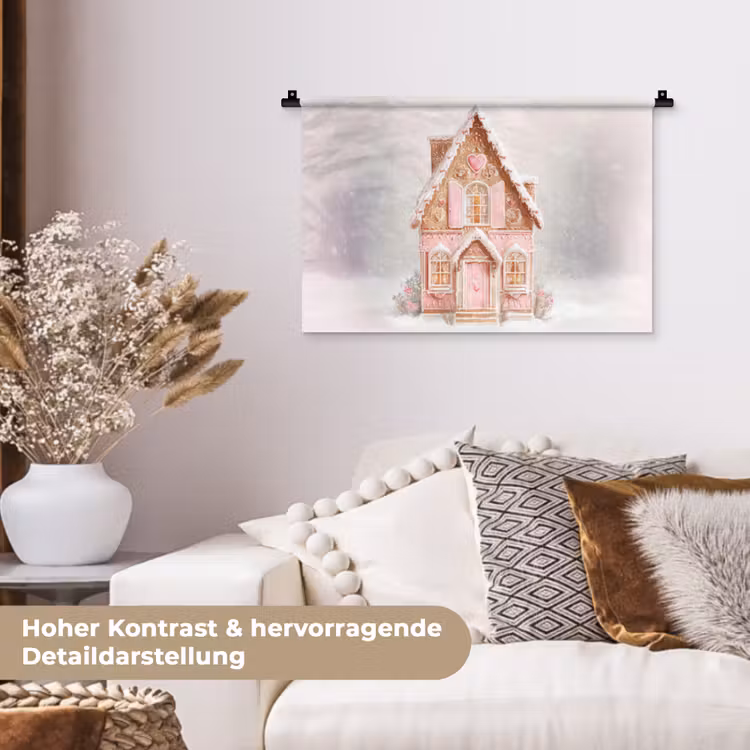 Huisje - Suiker - Pastel Wandkleed katoen klein -tsfeer1_DE
