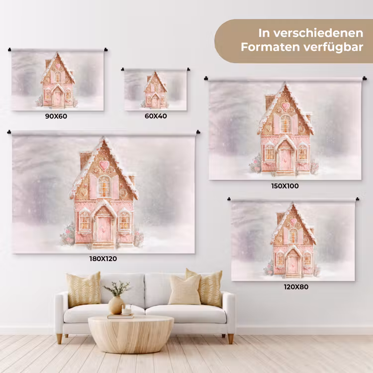 Huisje - Suiker - Pastel Wandkleed katoen klein -tsfeer8_DE