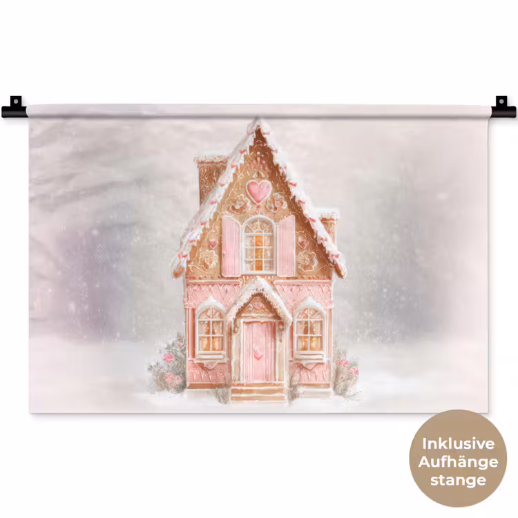 Huisje - Suiker - Pastel Wandkleed katoen klein -t3d_DE