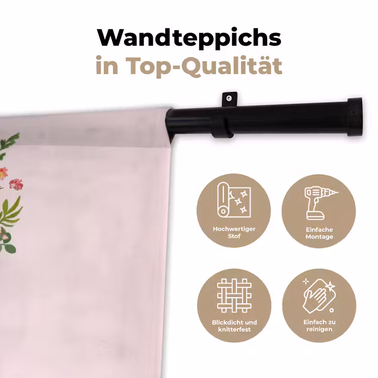 Cowboylaarzen - Roze - Boeket - Bloemen Wandkleed katoen klein -tsfeer2_DE