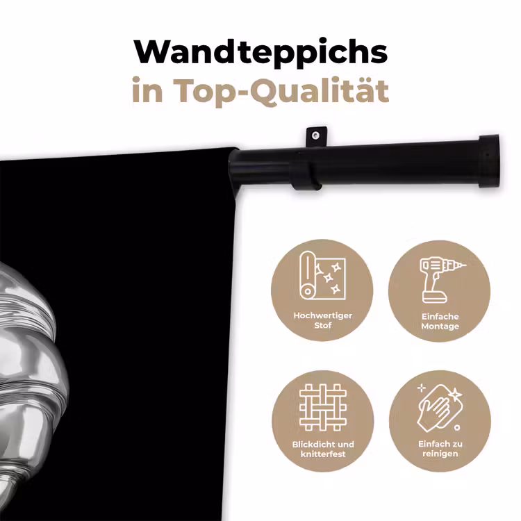 Croissant - Metaal - Zilver Wandkleed katoen klein -tsfeer2_DE
