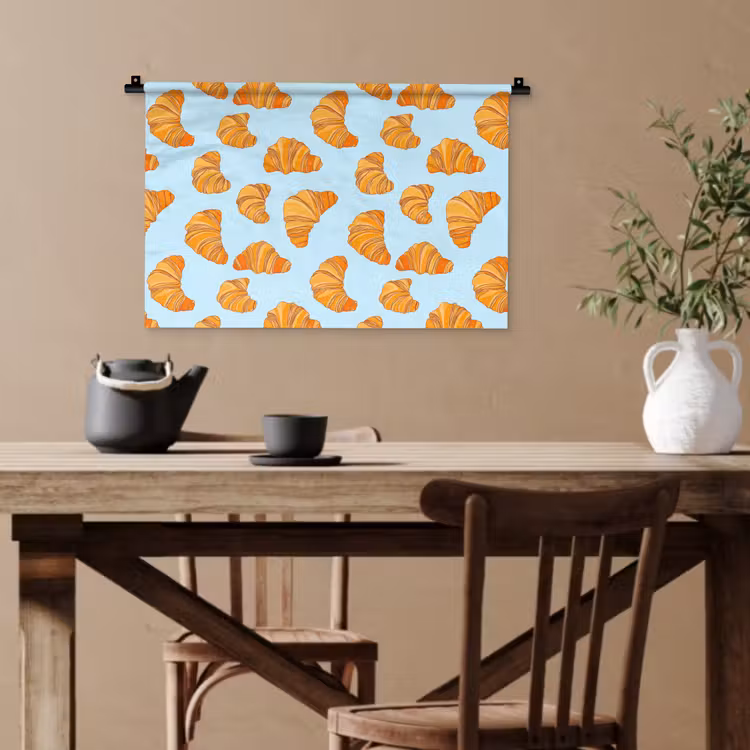 Croissant - Speels - Blauw Wandkleed katoen klein 269 -sfeer6