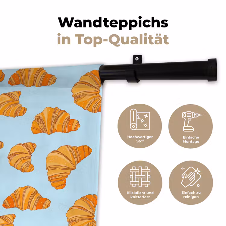 Croissant - Speels - Blauw Wandkleed katoen klein 269 -tsfeer2_DE