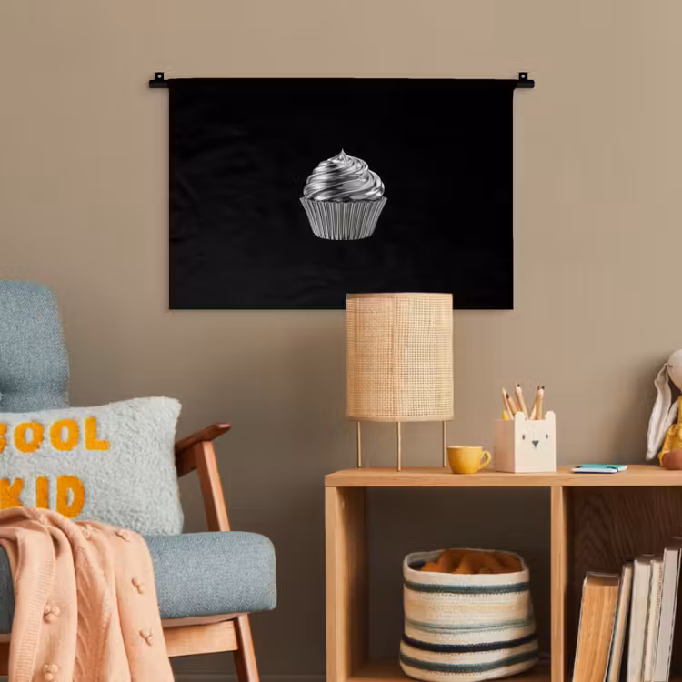Cupcake - Luxueus - Zilver Wandkleed katoen klein -wsfeer4_kind