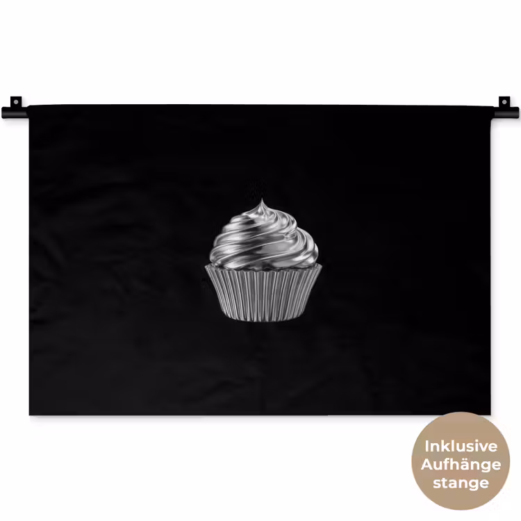 Cupcake - Luxueus - Zilver Wandkleed katoen klein -t3d_DE