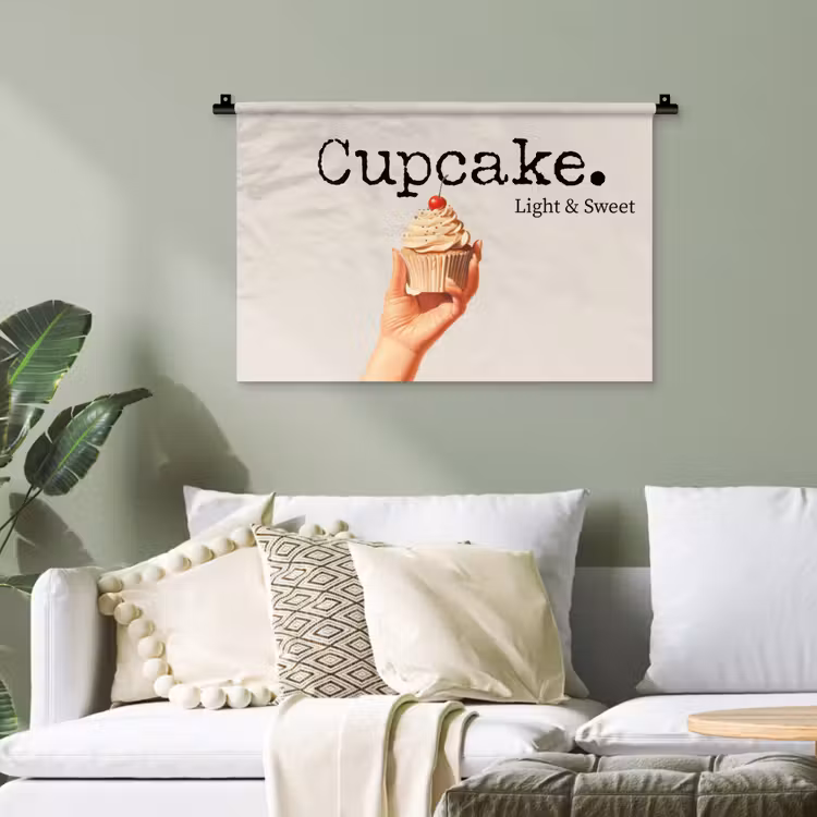 Cupcake - Zoet - Kers Wandkleed katoen klein -sfeer7