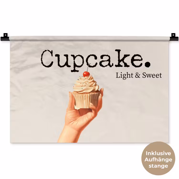Cupcake - Zoet - Kers Wandkleed katoen klein -t3d_DE