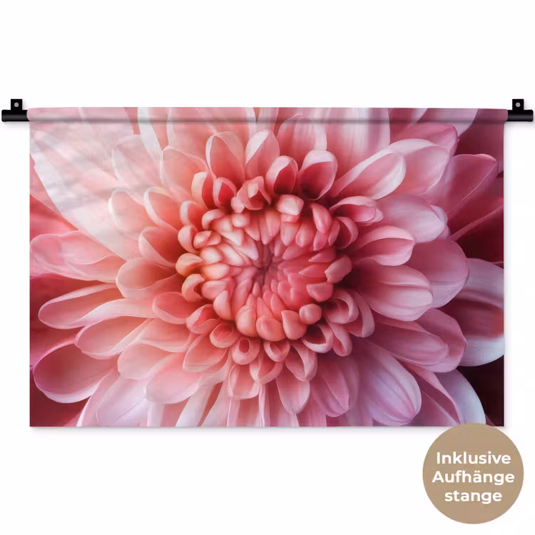Dahlia - Bloem - Close up - Roze Wandkleed katoen klein -t3d_DE