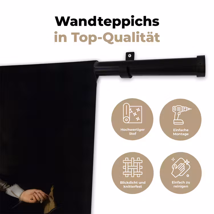 Het huwelijksportret van Marten Soolmans - Rembrandt van Rijn Wandkleed katoen klein -tsfeer2_DE
