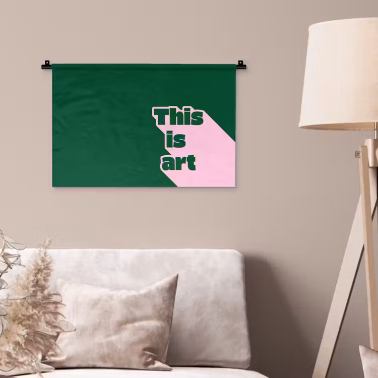 This is art - Schaduw - Roze Wandkleed katoen klein -sfeer4