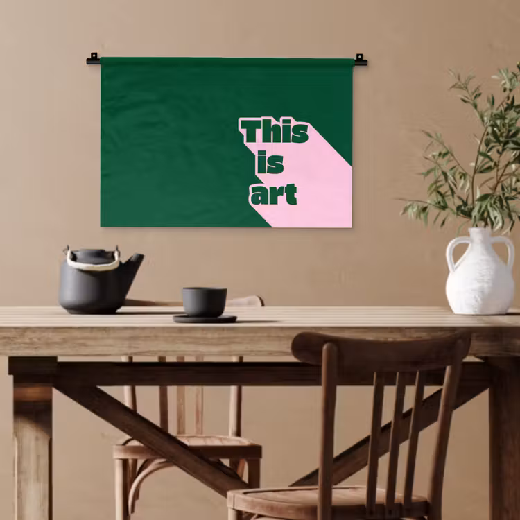 This is art - Schaduw - Roze Wandkleed katoen klein -sfeer6