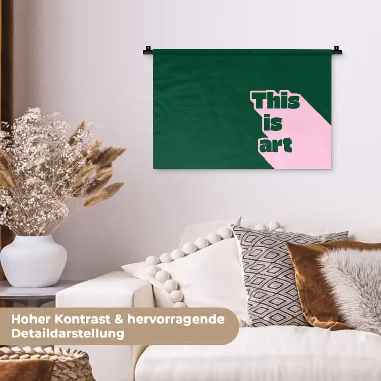 This is art - Schaduw - Roze Wandkleed katoen klein -tsfeer1_DE