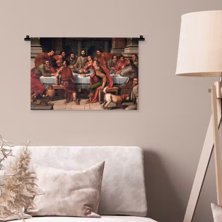 Het laatste avondmaal - Schilderij van Willem Key Wandkleed katoen klein -sfeer4