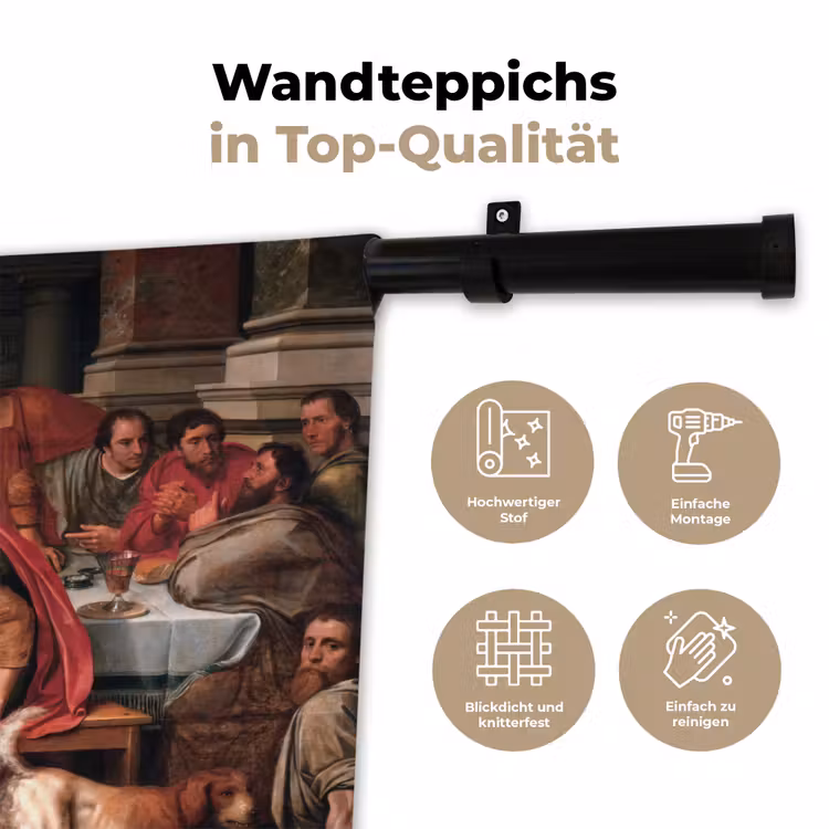 Het laatste avondmaal - Schilderij van Willem Key Wandkleed katoen klein -tsfeer2_DE