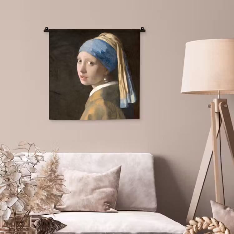 Meisje met de Parel - Schilderij van Johannes Vermeer Wandkleed katoen klein -sfeer4