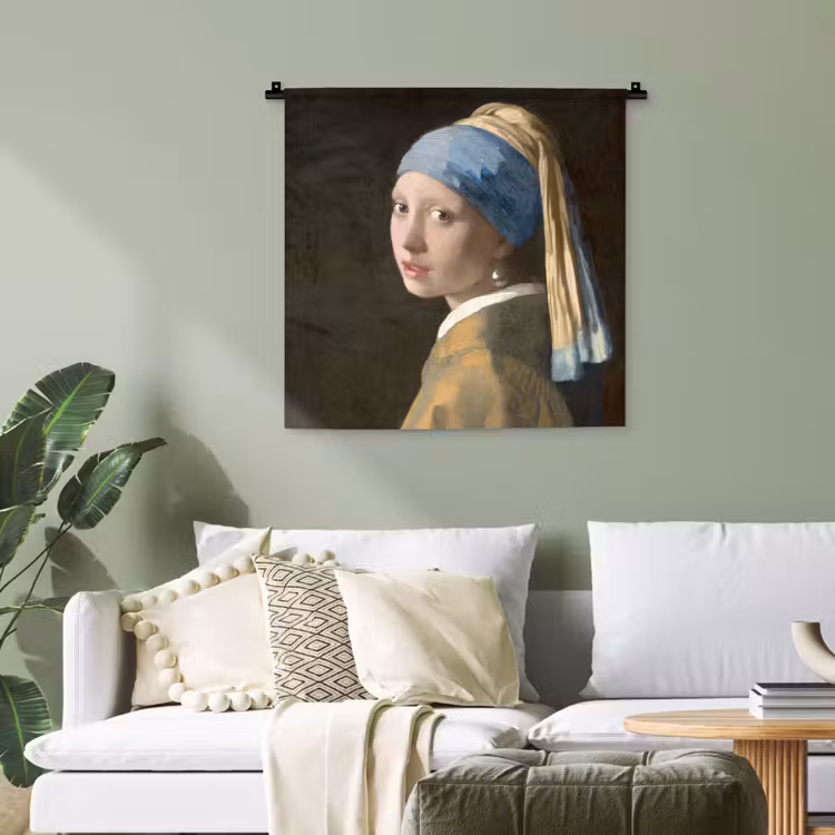 Meisje met de Parel - Schilderij van Johannes Vermeer Wandkleed katoen klein -sfeer7