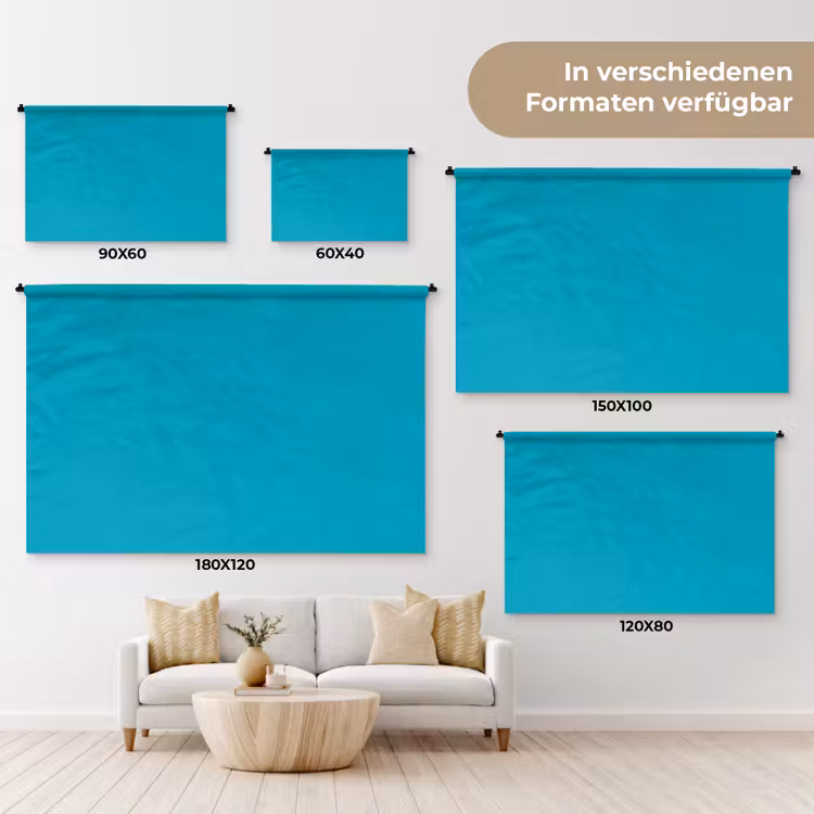 Deep - Turquoise - Turkoois Wandkleed katoen klein 269 -tsfeer8_DE