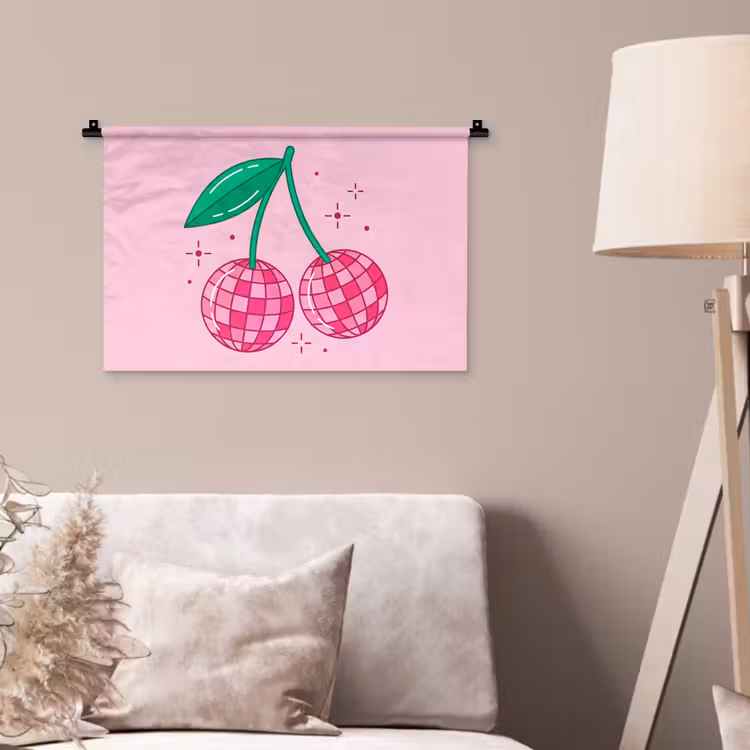 Decoratie - Disco-bal - Feest - Roze Wandkleed katoen klein -sfeer4