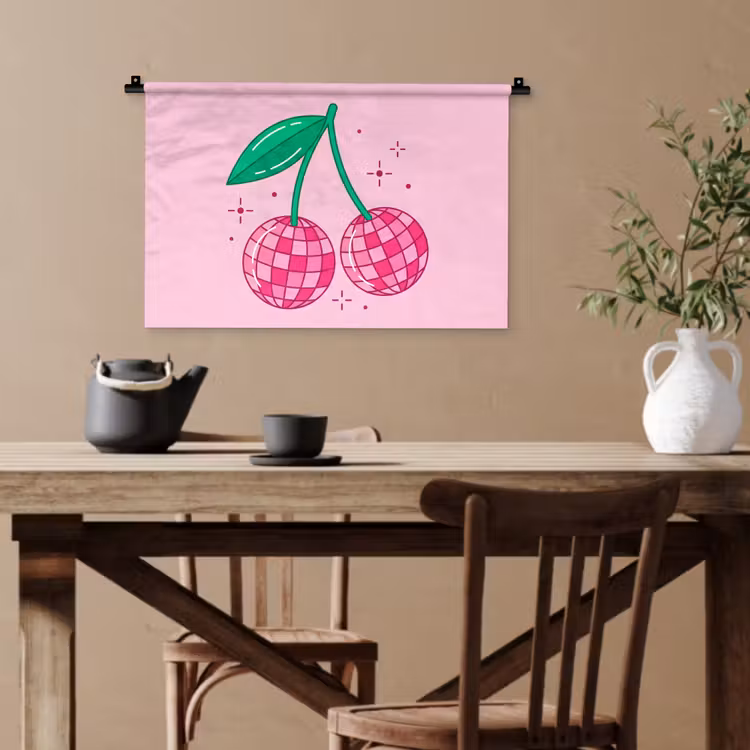 Decoratie - Disco-bal - Feest - Roze Wandkleed katoen klein -sfeer6