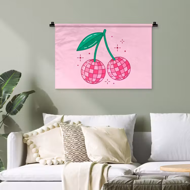 Decoratie - Disco-bal - Feest - Roze Wandkleed katoen klein -sfeer7
