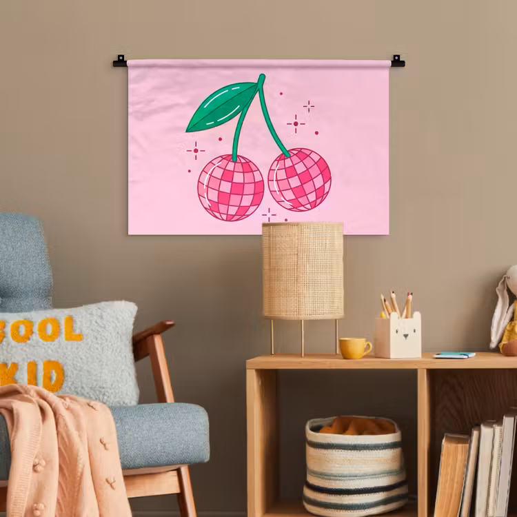 Decoratie - Disco-bal - Feest - Roze Wandkleed katoen klein -wsfeer4_kind