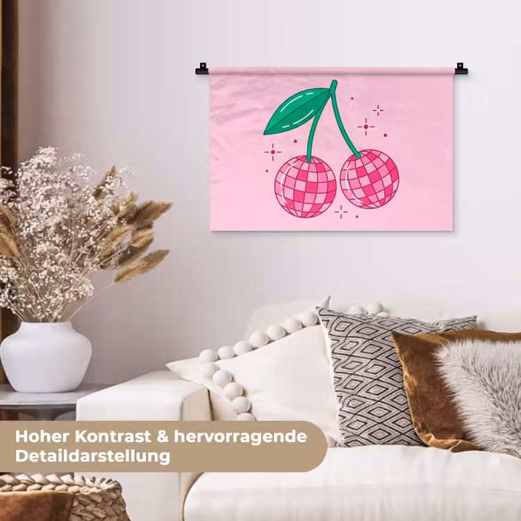 Decoratie - Disco-bal - Feest - Roze Wandkleed katoen klein -tsfeer1_DE