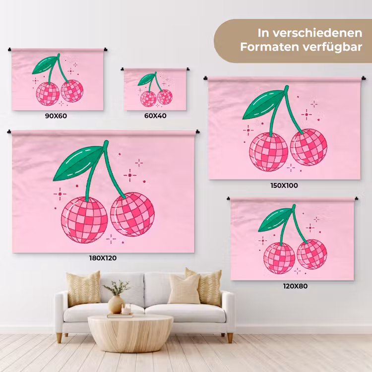 Decoratie - Disco-bal - Feest - Roze Wandkleed katoen klein -tsfeer8_DE