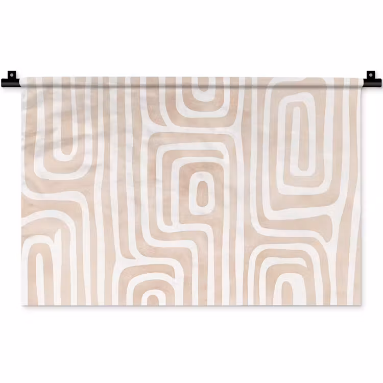 Decoratief - Labyrint - Beige Wandkleed katoen klein -zz3d