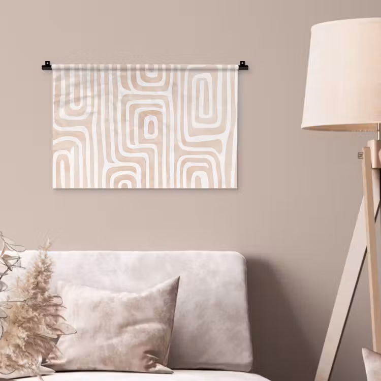 Decoratief - Labyrint - Beige Wandkleed katoen klein -sfeer4