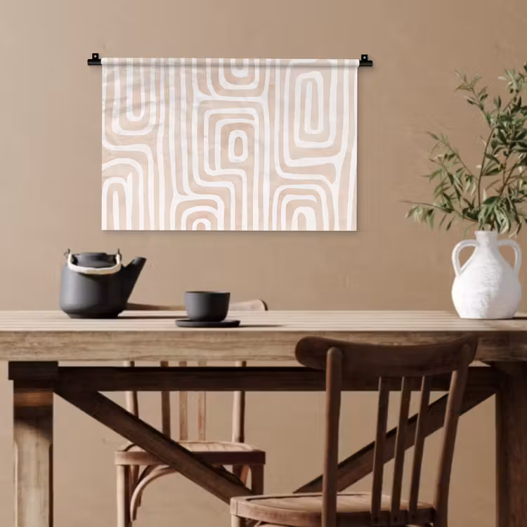 Decoratief - Labyrint - Beige Wandkleed katoen klein -sfeer6