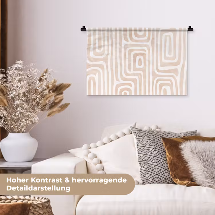 Decoratief - Labyrint - Beige Wandkleed katoen klein -tsfeer1_DE
