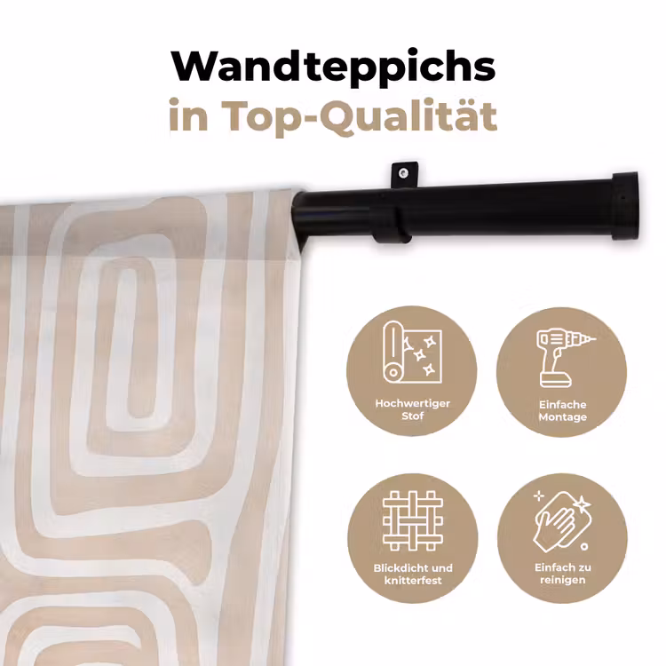 Decoratief - Labyrint - Beige Wandkleed katoen klein -tsfeer2_DE