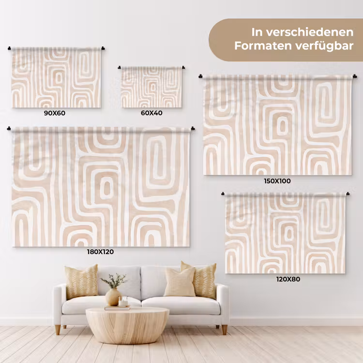 Decoratief - Labyrint - Beige Wandkleed katoen klein -tsfeer8_DE