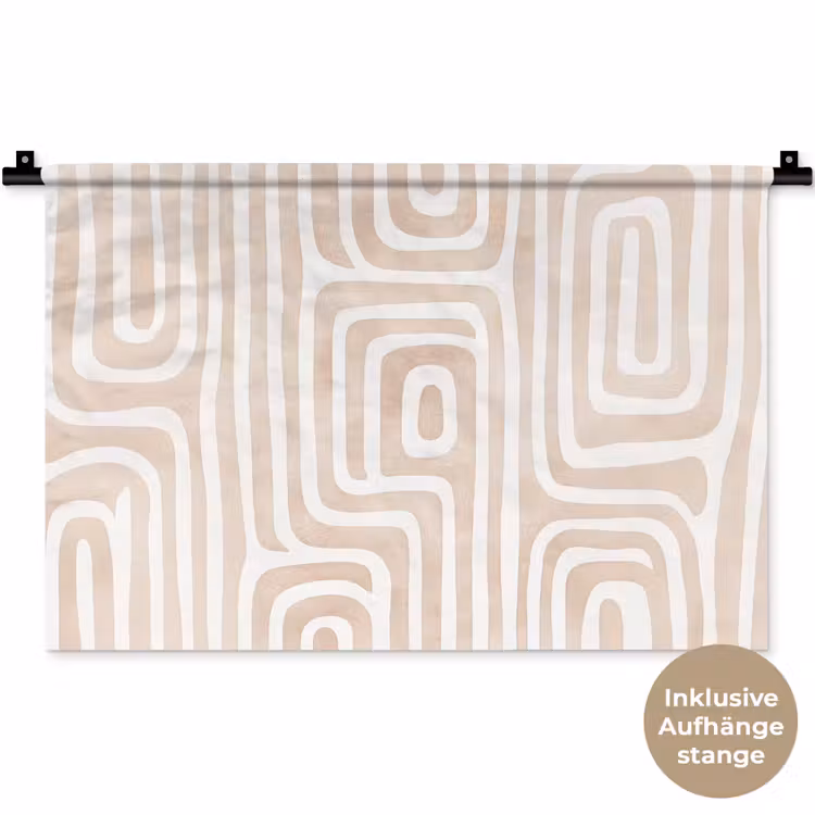 Decoratief - Labyrint - Beige Wandkleed katoen klein -t3d_DE