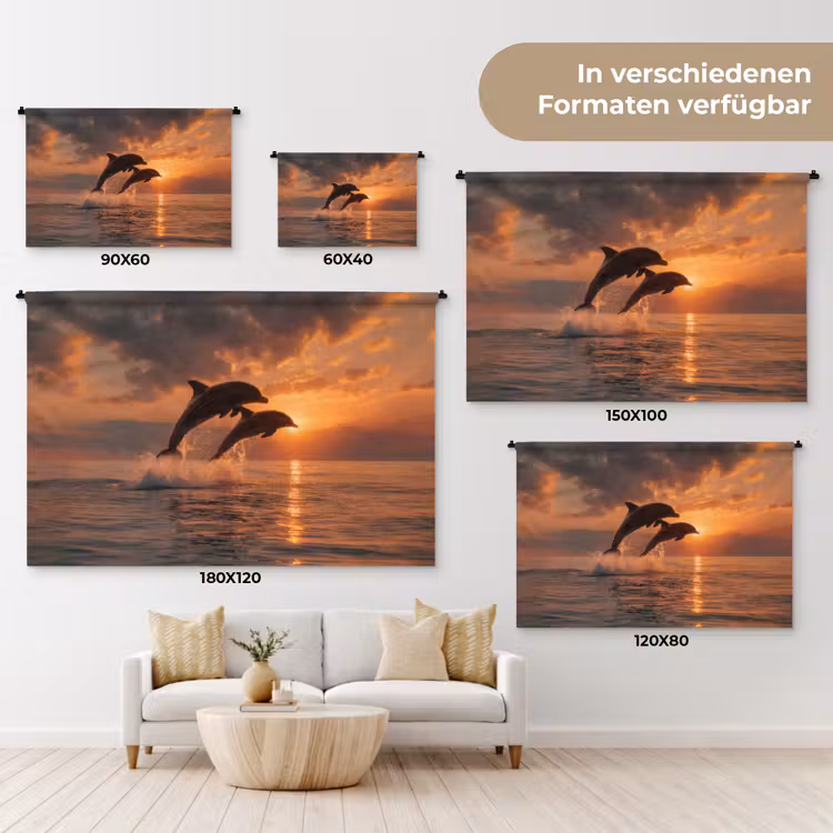 Dolfijnen - Zee - Realistisch Wandkleed katoen klein -tsfeer8_DE