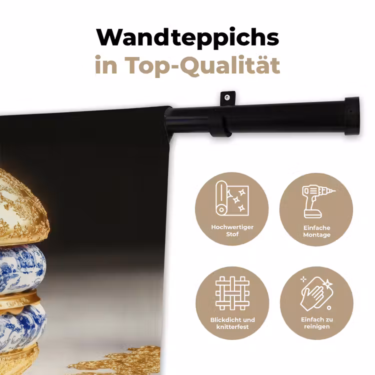 Delftsblauw - Goud - Burger Wandkleed katoen klein -tsfeer2_DE