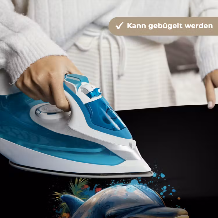 Dolfijn te midden van graffiti bloemen Wandkleed katoen klein -tsfeer9_DE