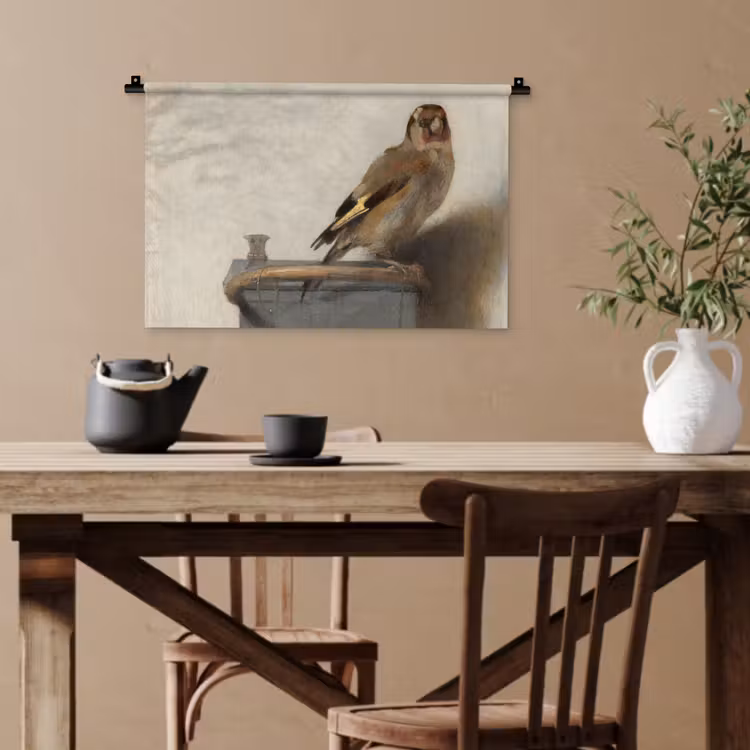 Het puttertje - Carel Fabritius Wandkleed katoen klein -sfeer6